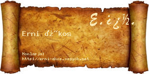 Erni Ákos névjegykártya